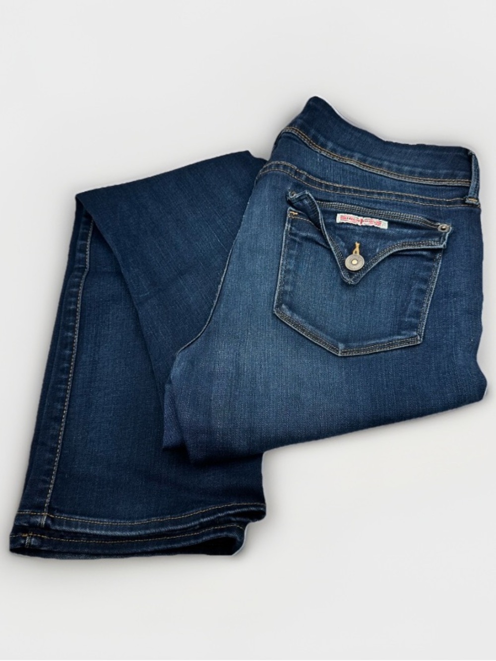 Hudson Beth Petite Baby Boot Midrise Jeans Women's Size 30 Dark Wash Flap Pocket